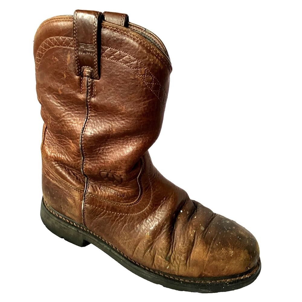 Ariat WorkHog Boots Steel Toe Waterproof Leather Oil Resistant 11 EE 36588 Brown
